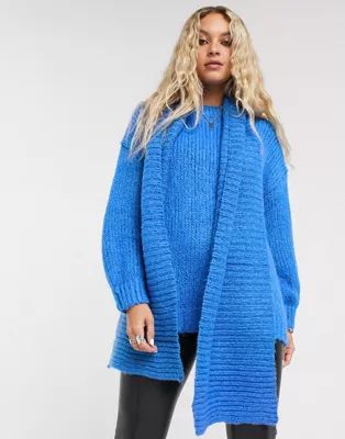 Bershka sweater & matching scarf in blue | ASOS (Global)