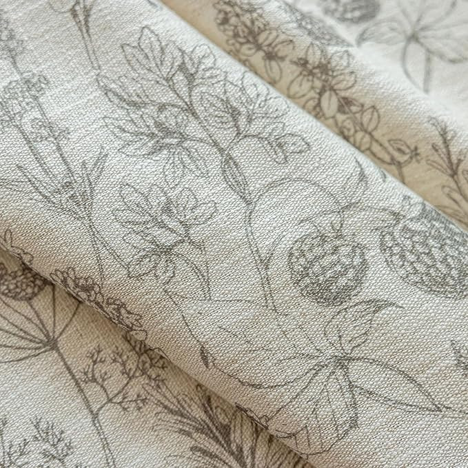 ENJOYBRIDAL Floral Curtains 63 Inch Length Vintage 2 Panels Drapes Short Rod Pocket Semi Sheer Ru... | Amazon (US)