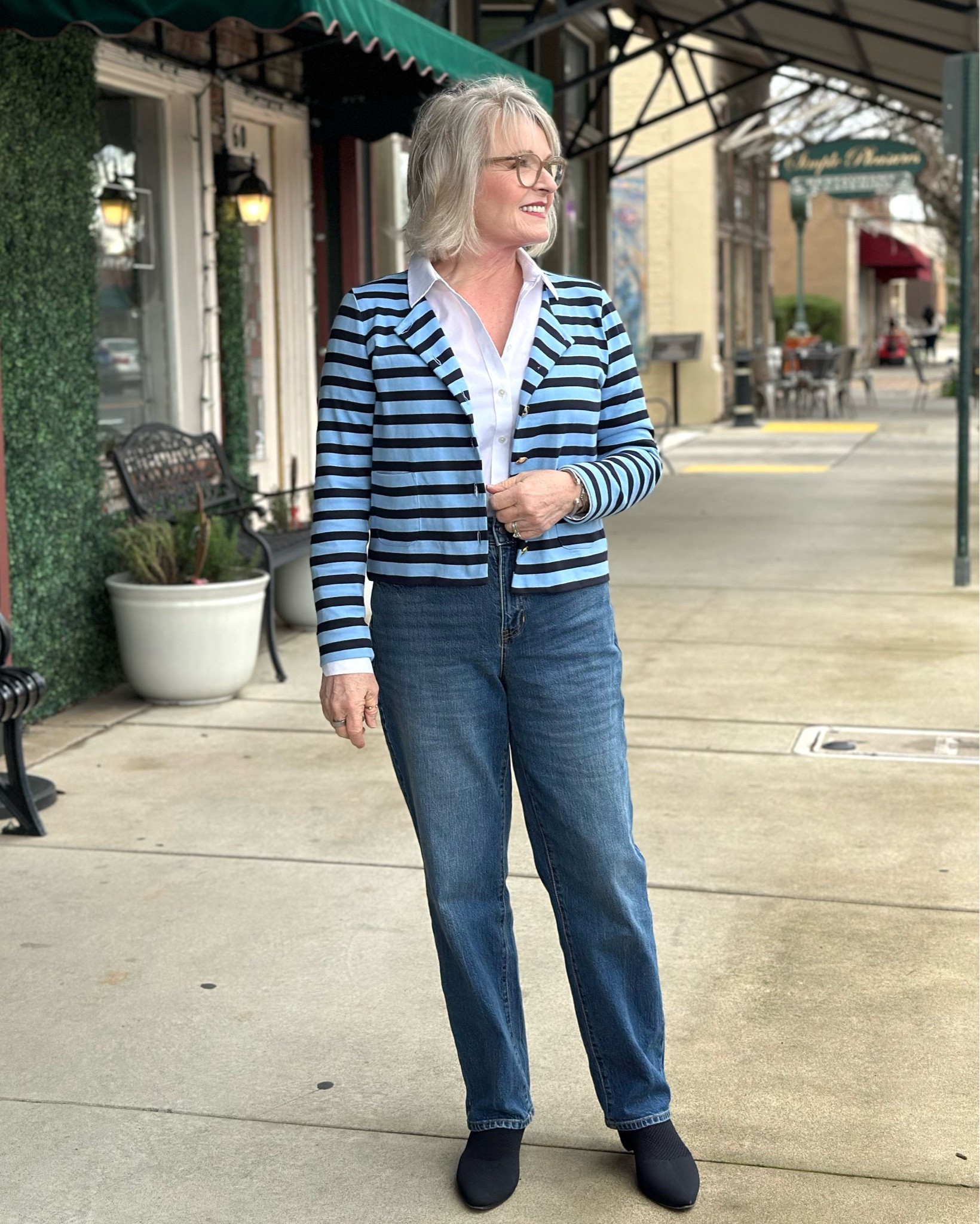 Talbots new February collection is full of great versatile pieces you can dress up or down for endless outfit combinations. I’m loving these High Waist Relaxed Jeans with this fresh modern striped Patch Pocket Knit Cardigan. 
Talbots new arrivals are in sizes to fit every woman. Styles come in misses, petite, plus, and plus petite  
I’m wearing petite M in cardigan, 8 petite in jeans and 10 petite in the perfect white shirt. 

#ad #talbots #talbotspartner #modernclassicstyle #mytalbots 

#LTKover40 #LTKSeasonal #LTKstyletip