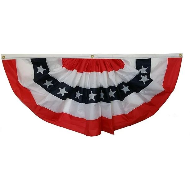 Patriotic Bunting Banner American Flag - 3' x 6' Pleated Fan Flag, Memorial Day, 4th of July, Pre... | Walmart (US)