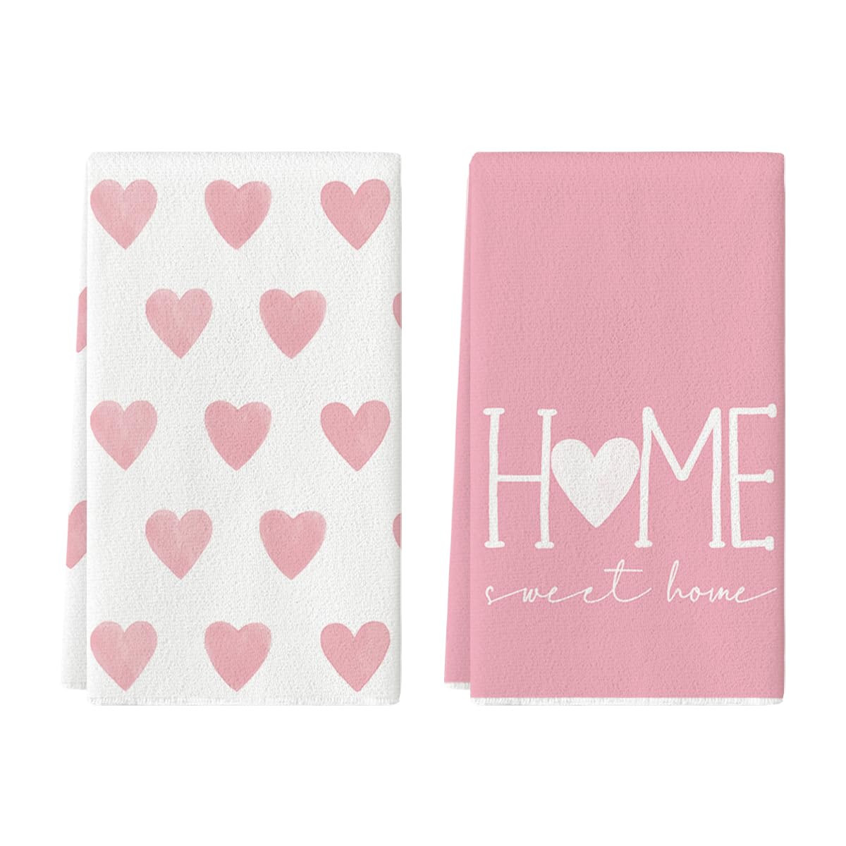 Artoid Mode Pink Heart Love Home Sweet Home Valentine's Kitchen Towels Dish Towels, 18x26 Inch An... | Amazon (US)