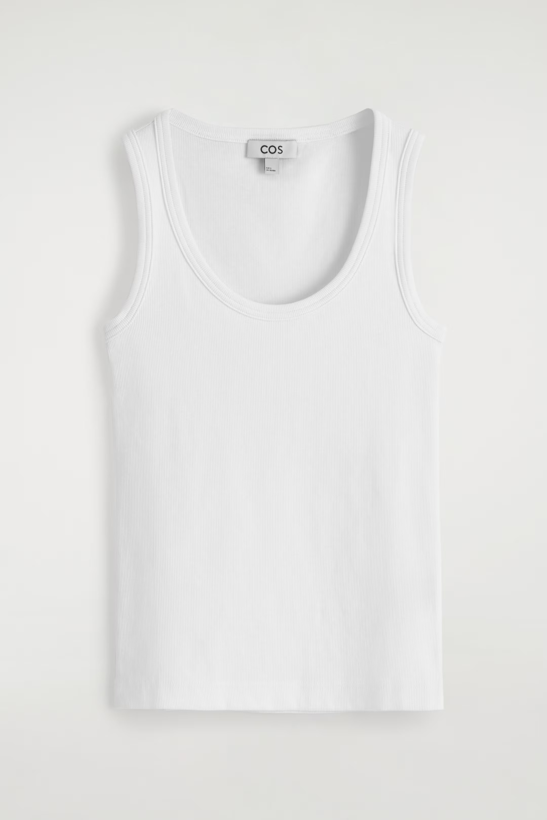 RIBBED SCOOP-NECK TANK TOP - WHITE | COS UK