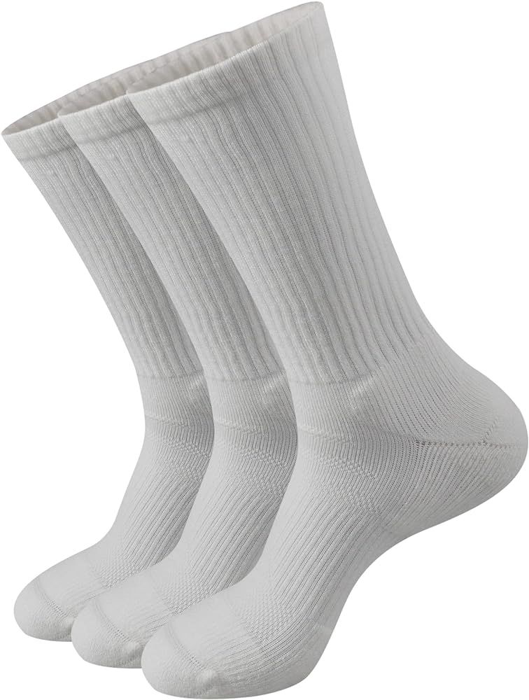 GKX Men's 3 Pairs Merino Wool Mid Weight Hiking Socks, Cozy Warm Socks for Outdoor Cushioning Cre... | Amazon (US)