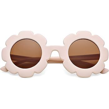 Hycredi Kids Flower Polarized  Sunglasses- Girls Cute Round Shades Age 1-12 | Amazon (US)