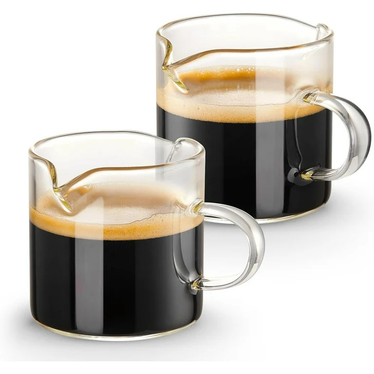 Ejiaya Espresso Cups Set of 2, 4 OZ Double Spouts Cups, Espresso Shot Glasses, Milk Cup with Hand... | Walmart (US)