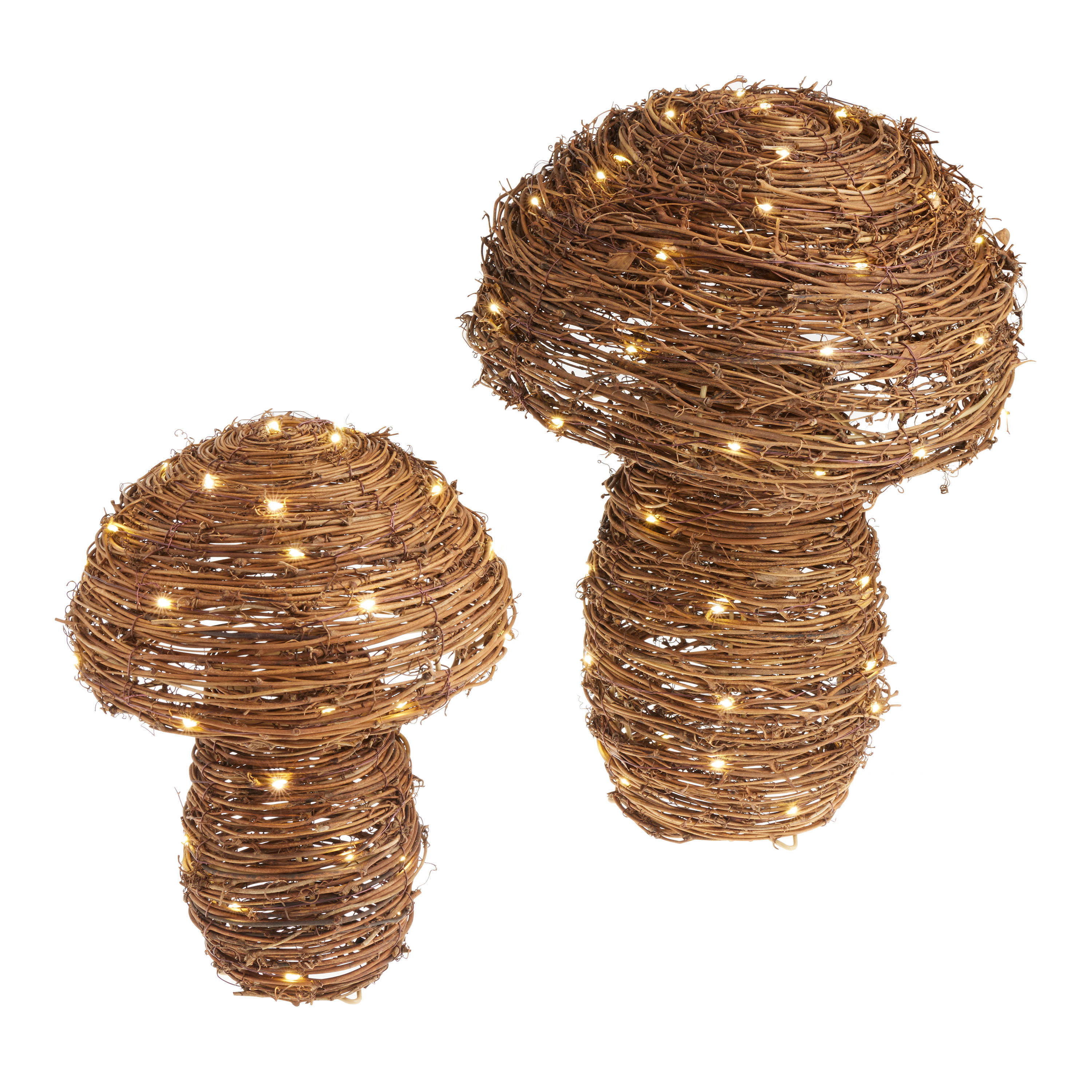 Natural Rattan Mushroom Battery Operated LED Light Up Decor | World Market