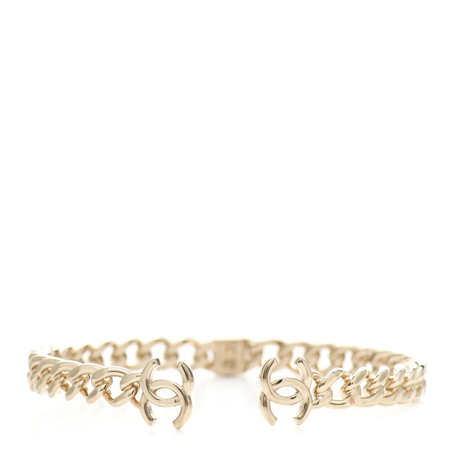 CHANEL Metal CC Chain Link Choker Necklace L Gold | FASHIONPHILE (US)