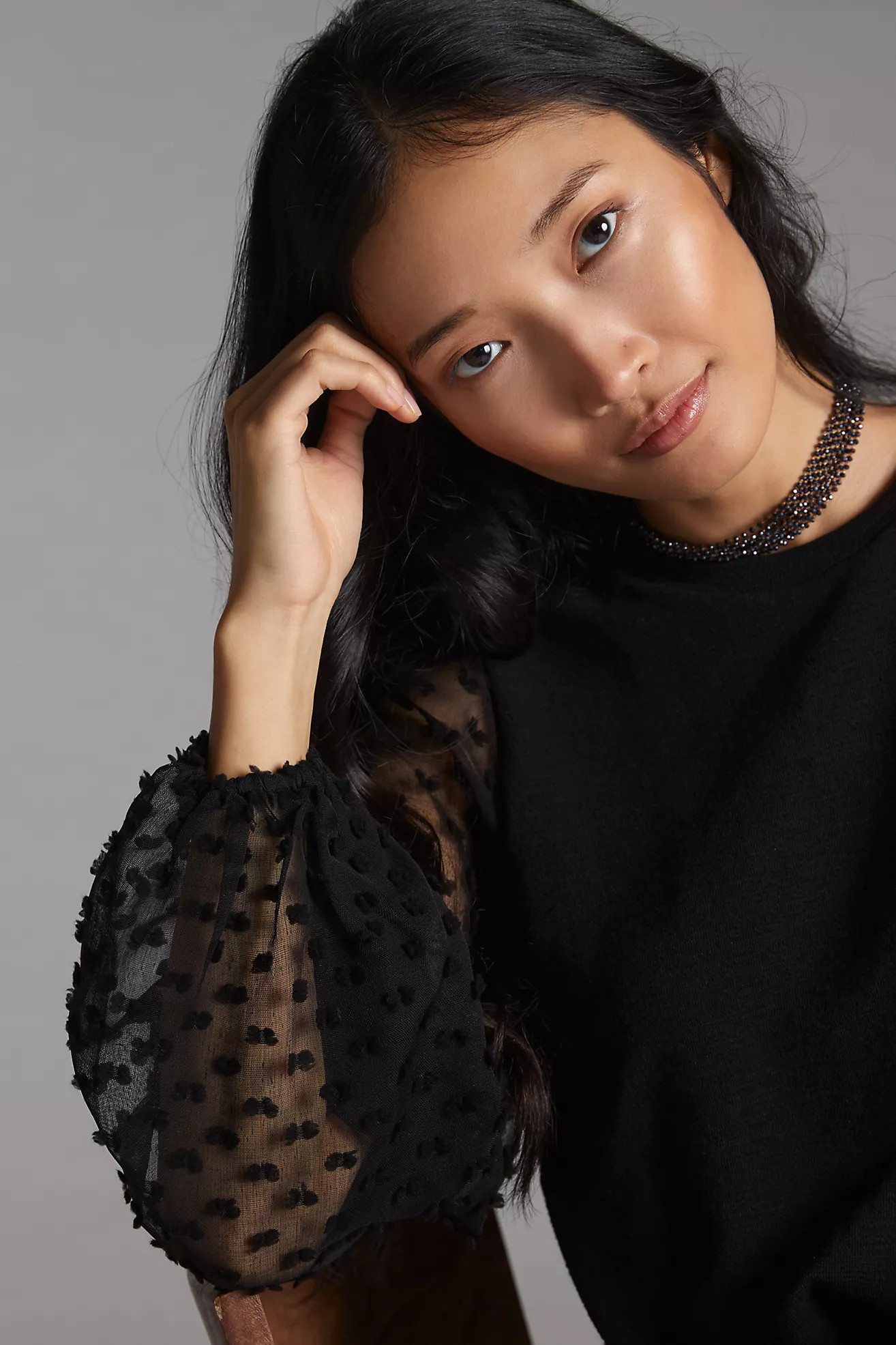 Maeve Textured-Sleeve Top | Anthropologie (US)