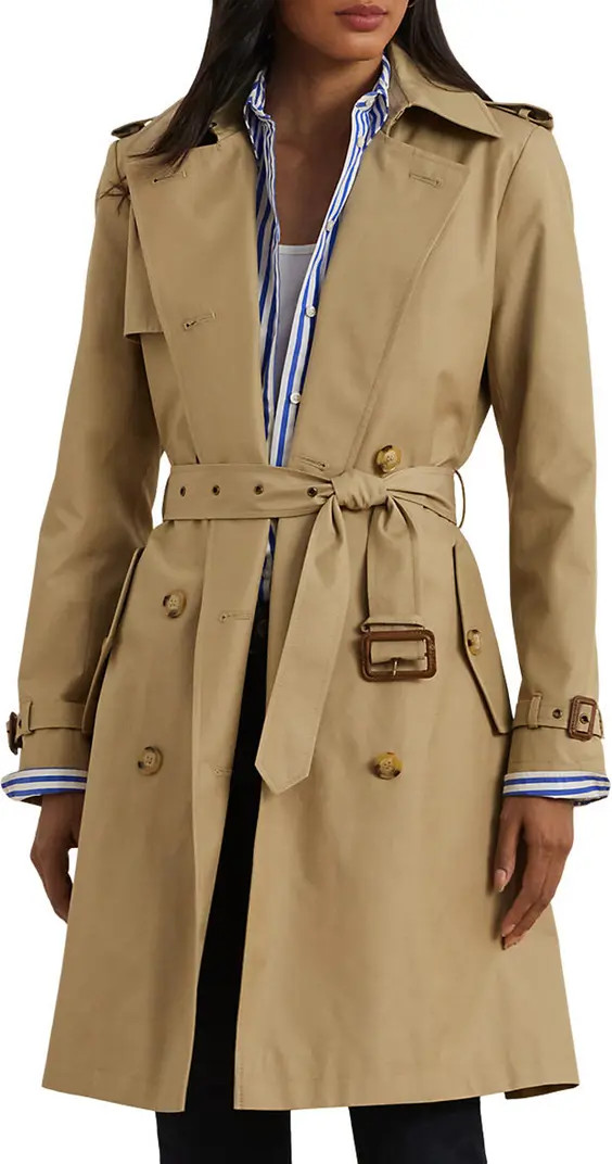 Belted Water Resistant Double Breasted Trench Coat | Nordstrom