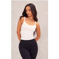 Petite White Contour Sculpt Cami Strap Crop Top | PrettyLittleThing UK