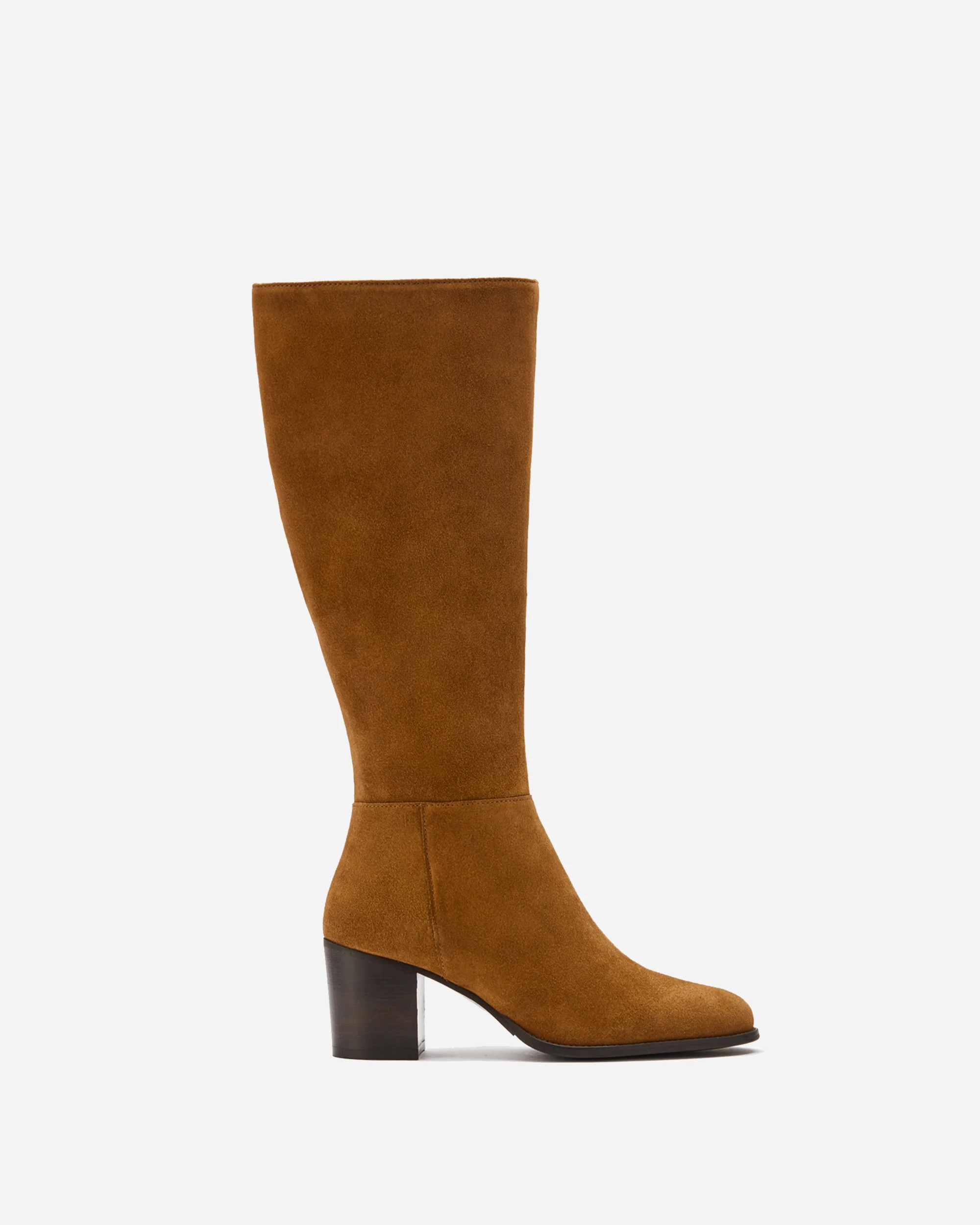 Dalia Standard Knee High Boots in Tan Suede | DuoBoots