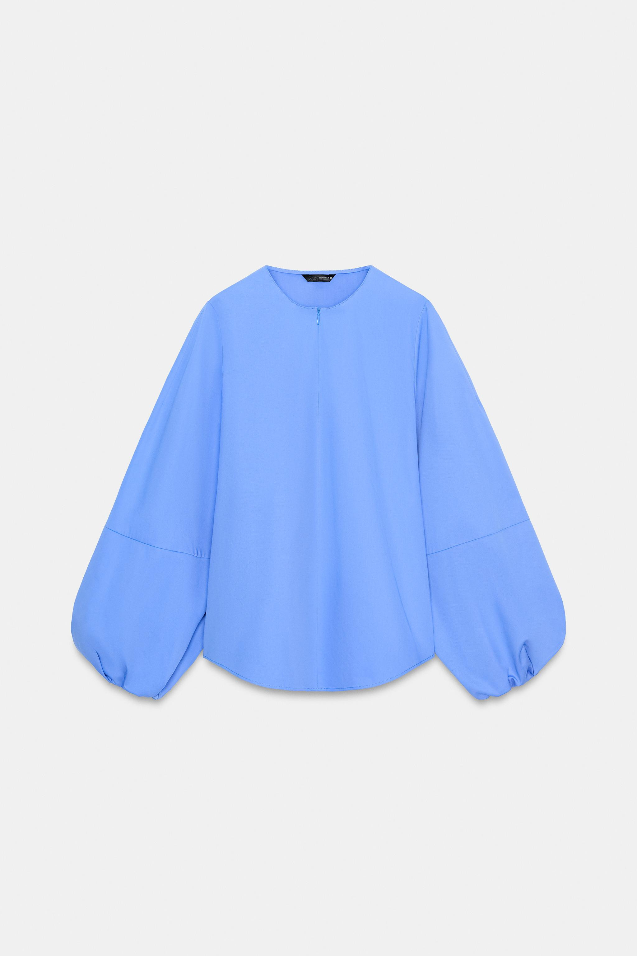 POPLIN BALLOON SLEEVE SHIRT | Zara US