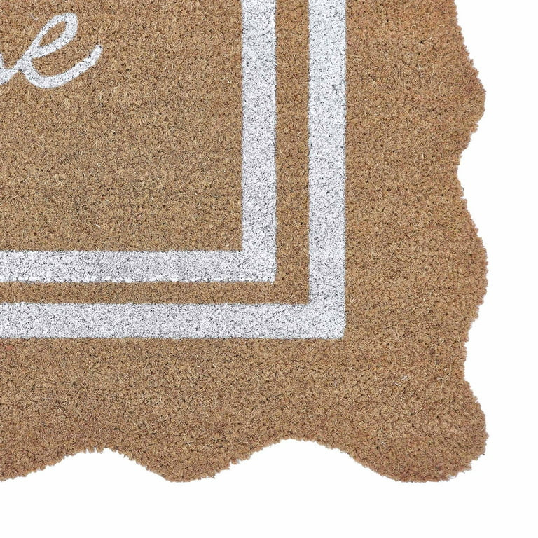 My Texas House Welcome Natural Scalloped Edge and Border Outdoor Coir Doormat, 18" x 30" | Walmart (US)