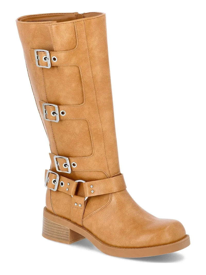 Madden NYC Women's Faux Leather Tall Moto Boots | Walmart (US)