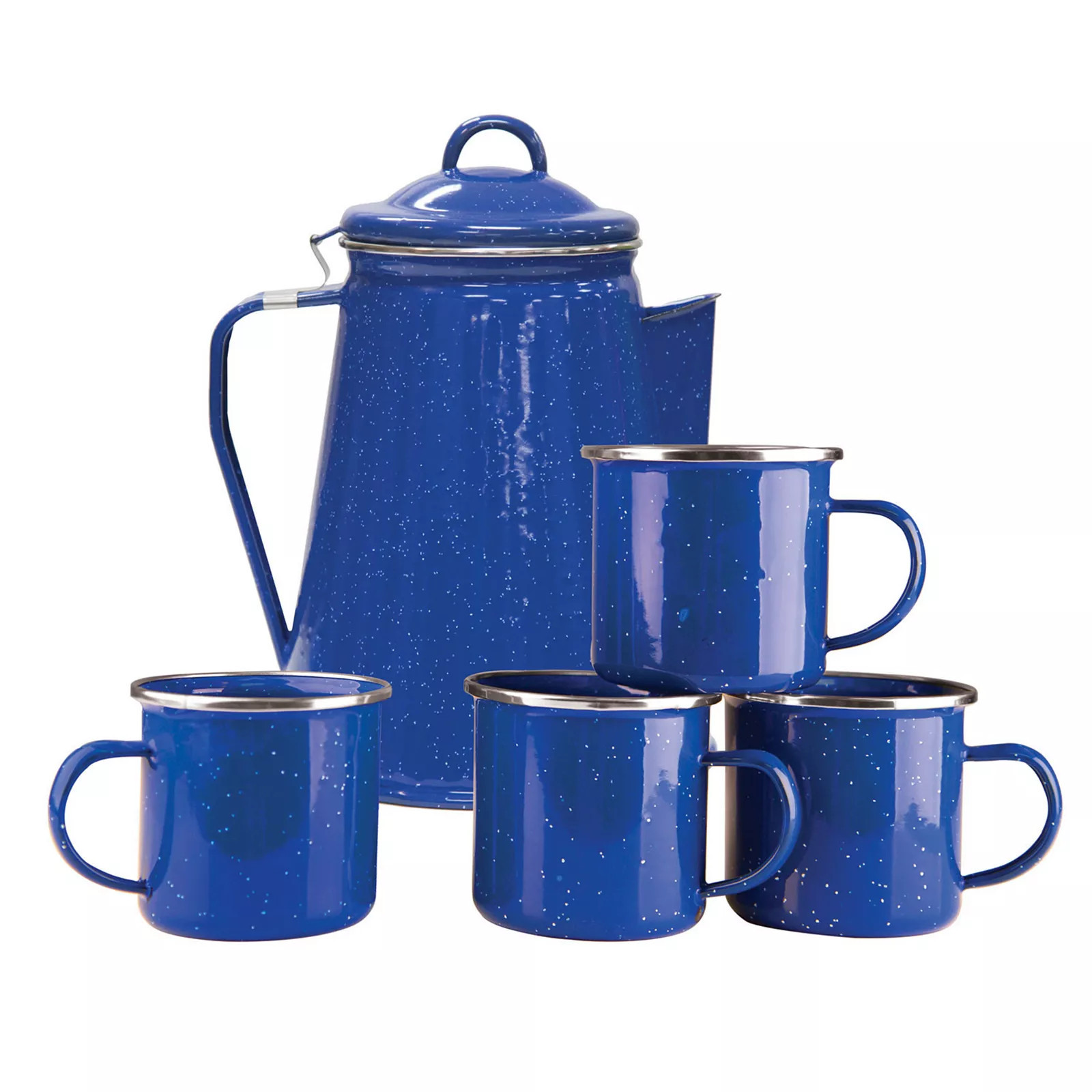 Stansport Enamel 8-Cup Coffee Percolator & Mug Set, Blue | Kohl's