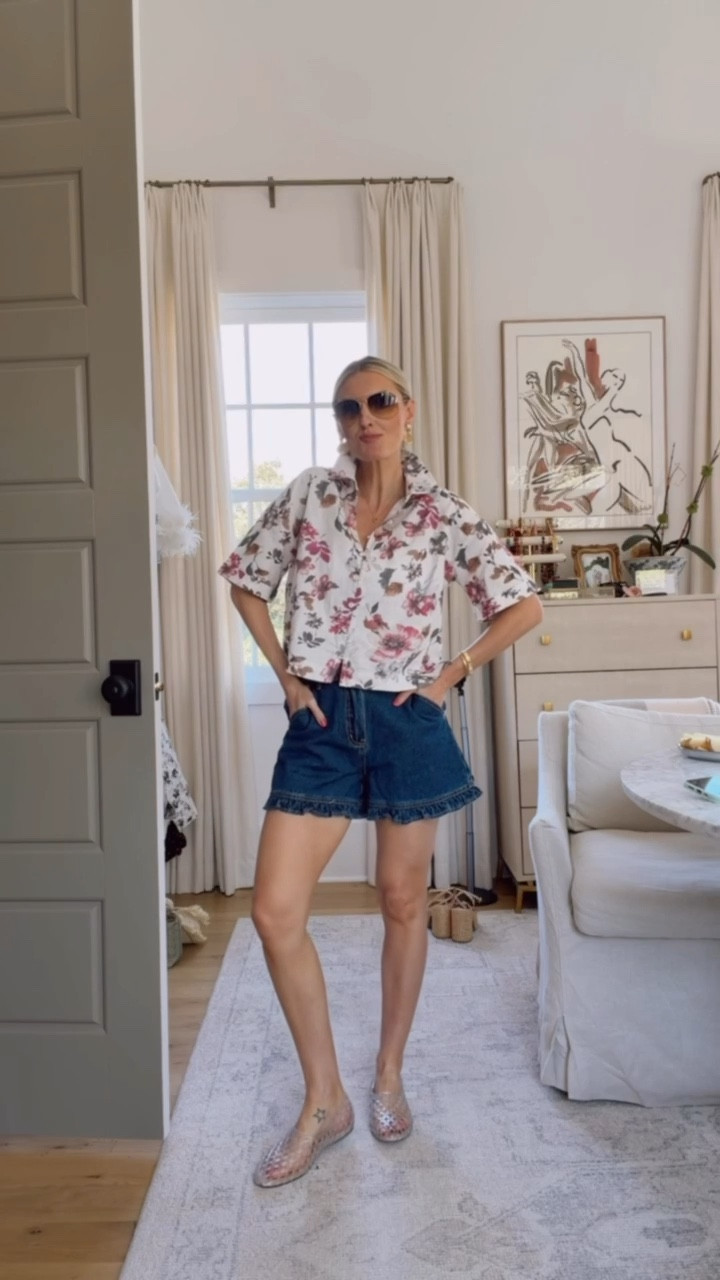 This top is part of a set I created with my new collection with Cleobella that launched today! Such a great top you can style several ways! Wearing XS/6! To shop this top and the rest of my collection, go to Cleobella’s website online! 

Loverly Grey, spring outfit, Cleobella, floral top, denim shorts 

#LTKSeasonal