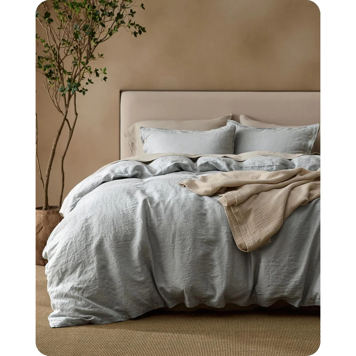 Bedsure Modern & Contemporary 100% Washed Linen Duvet Cover Set (Set of 3) | Wayfair North America