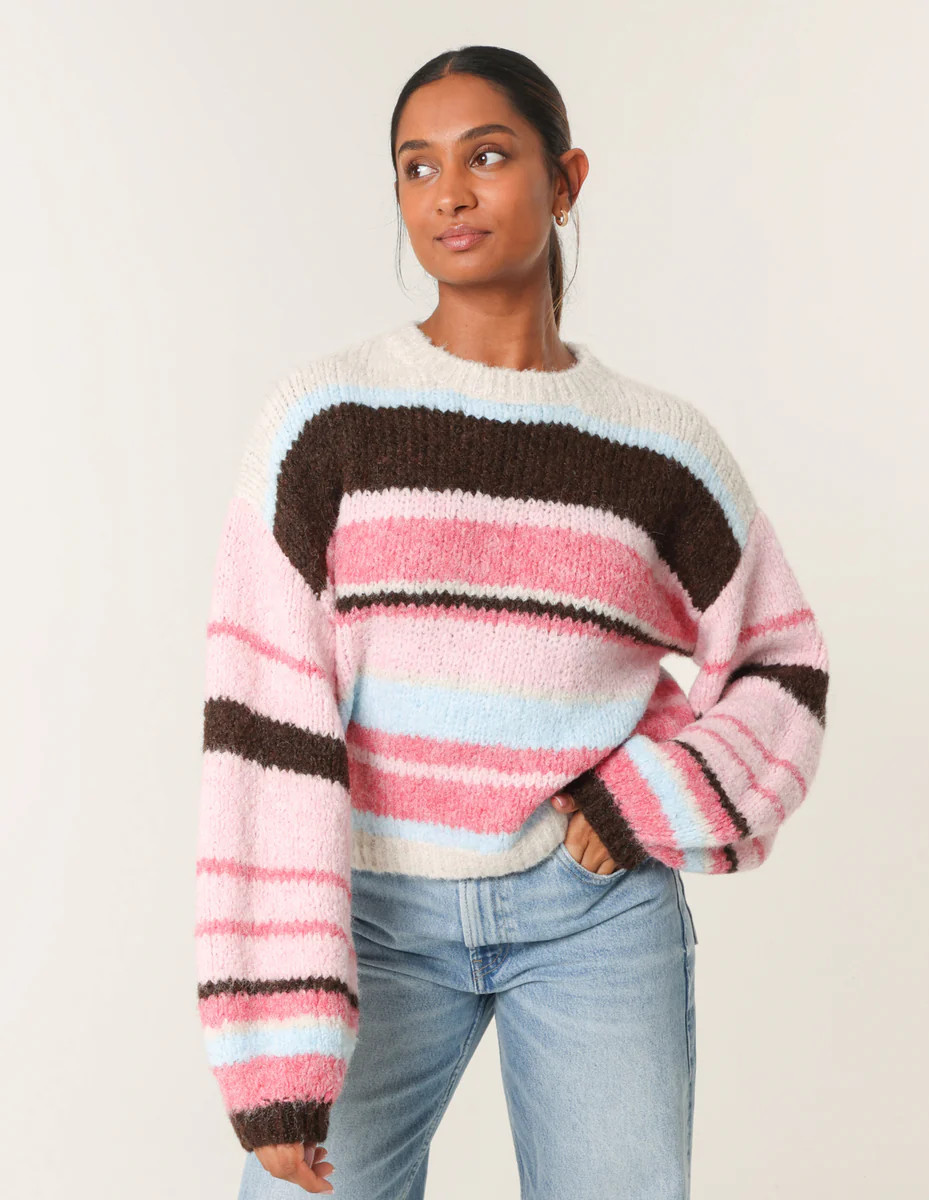 Multi | Colourful Horizontal Stripes Jumper | Blue Vanilla | Blue Vanilla