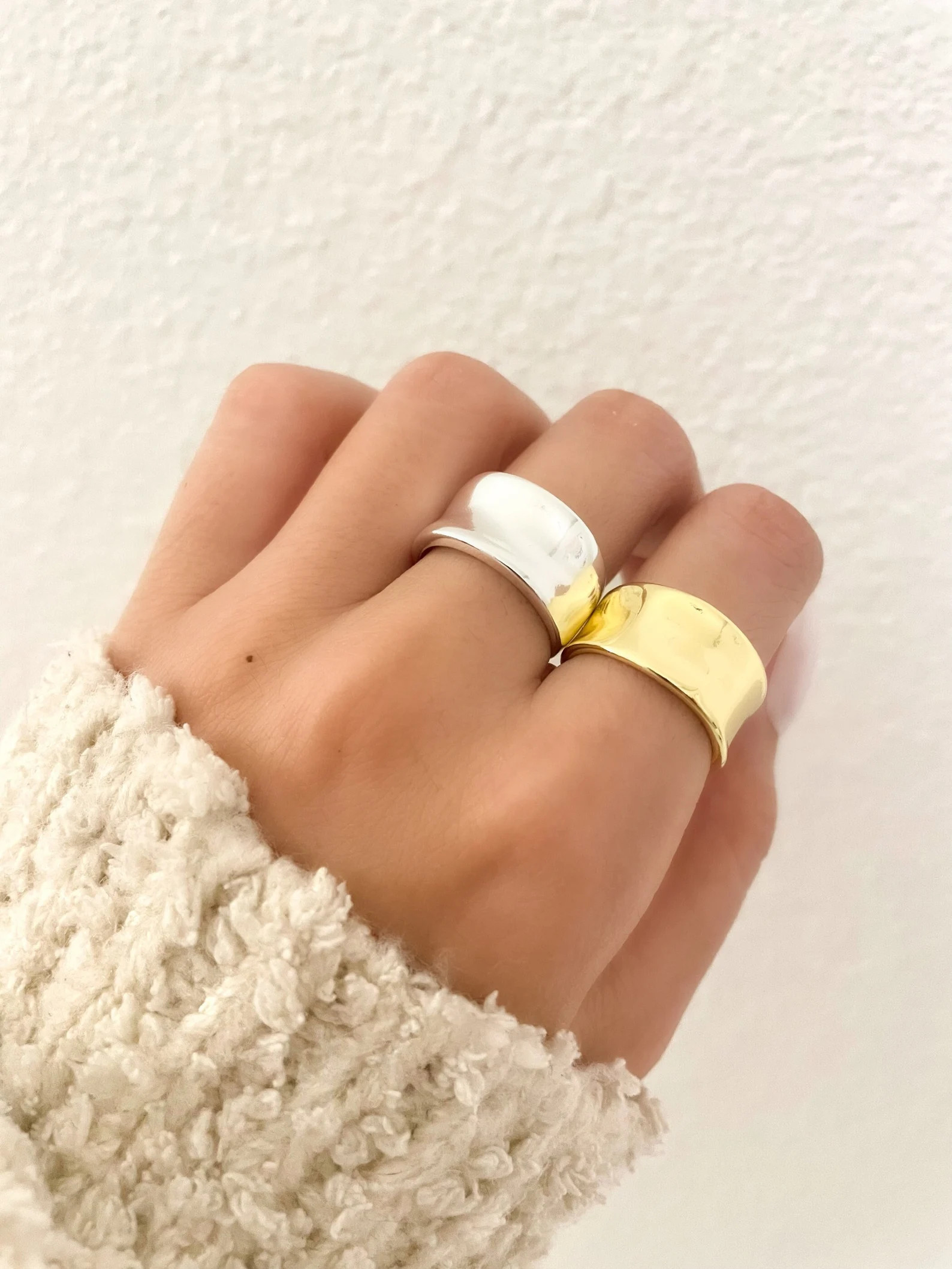 925 Sterling Silver Chunky Ring Adjustable Minimalist Bold Ring | Etsy (Global)