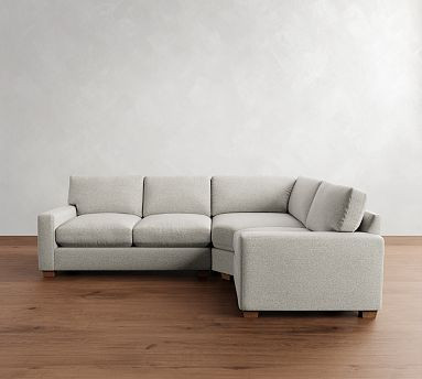 PB Comfort Modern Square Arm 3-Piece Wedge Sectional (115") | Pottery Barn (US)