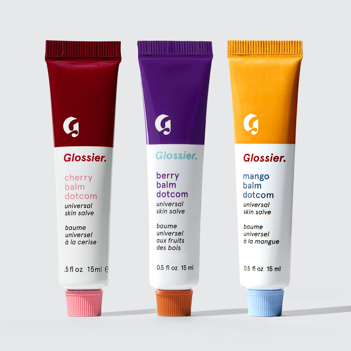Glossier Balm Dotcom Trio, Set of 3 Balm Dotcoms, A customizable three-pack of our cult favorite universal skin salve | Glossier