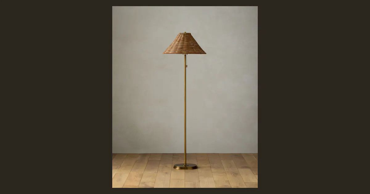 Warren Rattan Floor Lamp | Joon Loloi | Joon Loloi