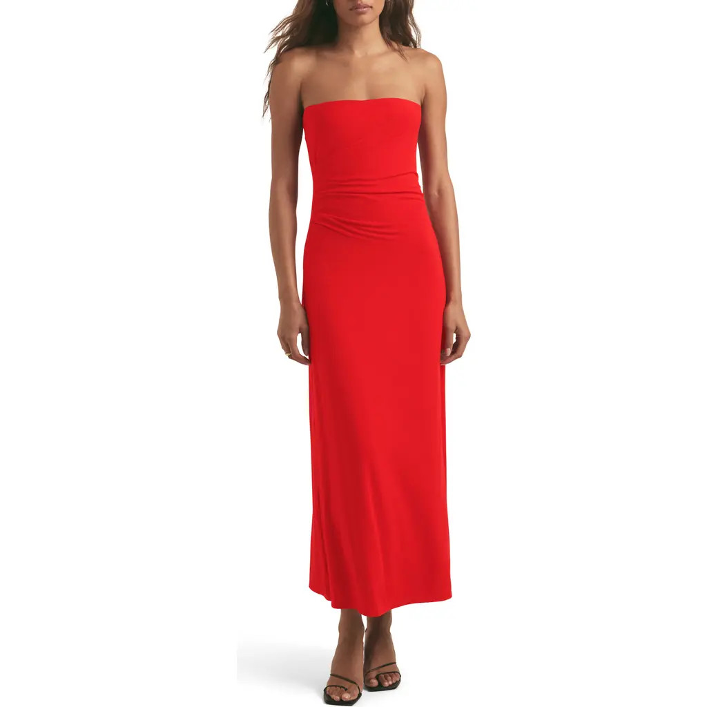 Favorite Daughter The Colette Strapless Dress in Pomodoro at Nordstrom, Size X-Large | Nordstrom