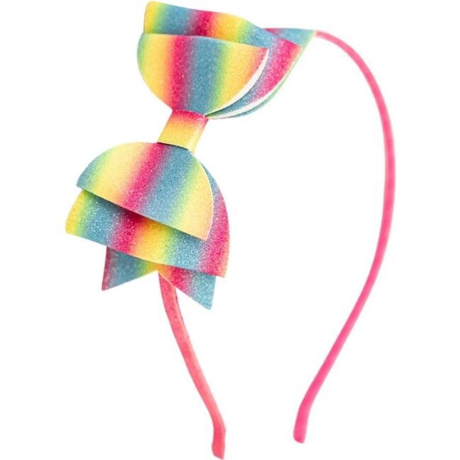 Rainbow Ombre Bow Hard Headband, Multi | Maisonette