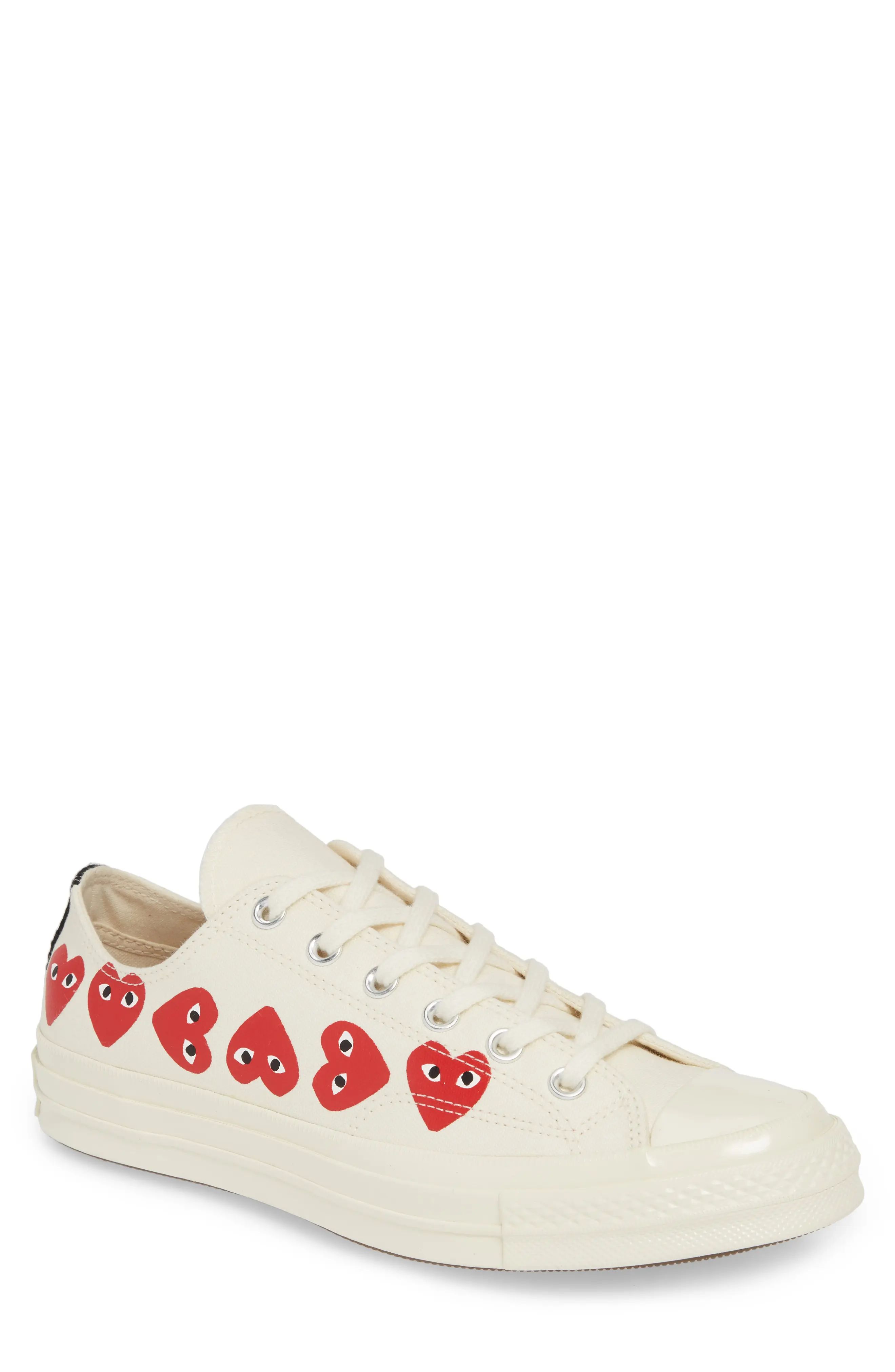 Comme des Garcons PLAY x Converse Chuck Taylor(R) Low Top Sneaker in Off White at Nordstrom, Size 11 | Nordstrom