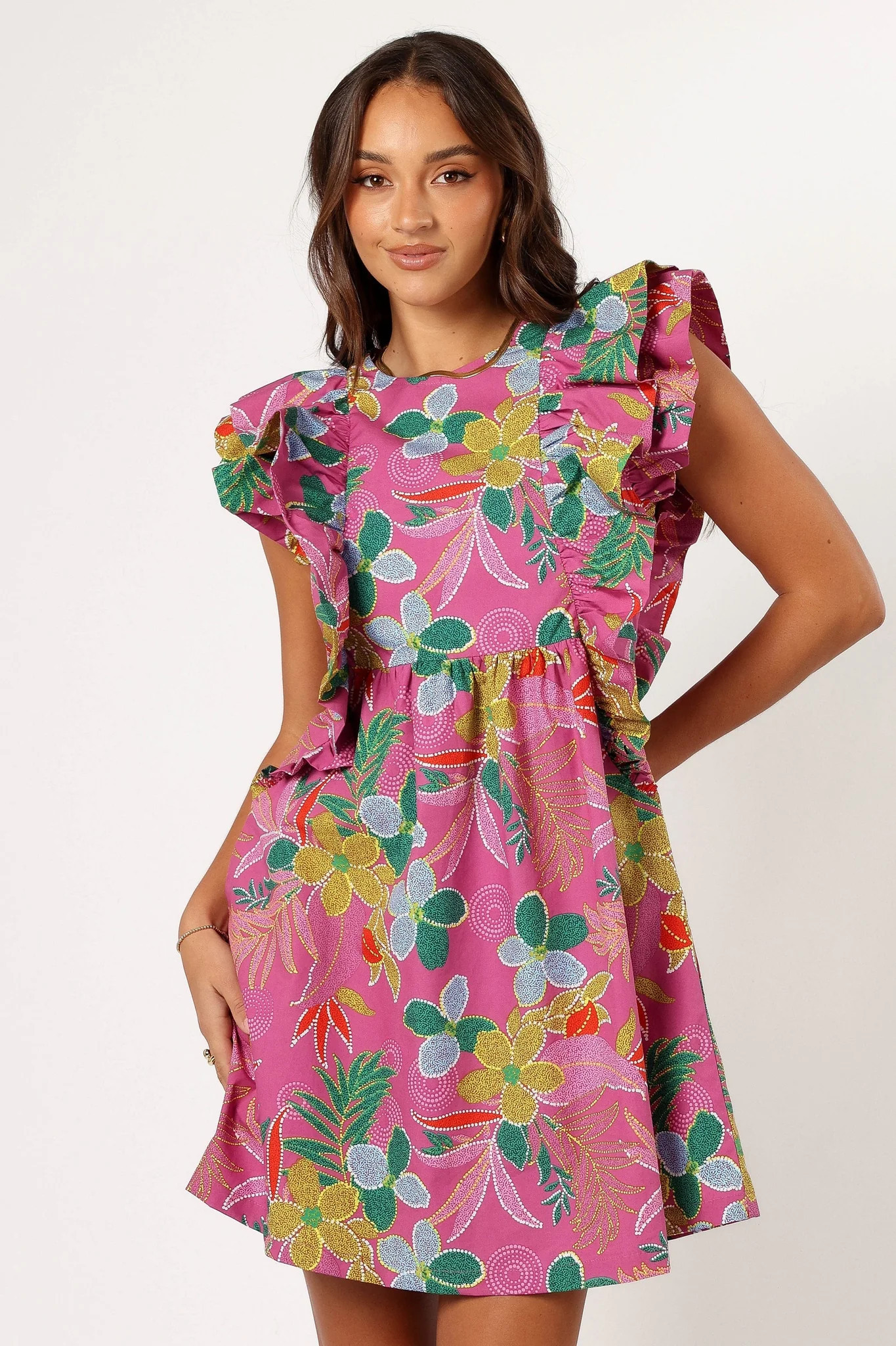 Odin Ruffle Mini Dress - Pearly Purple | Petal & Pup (US)