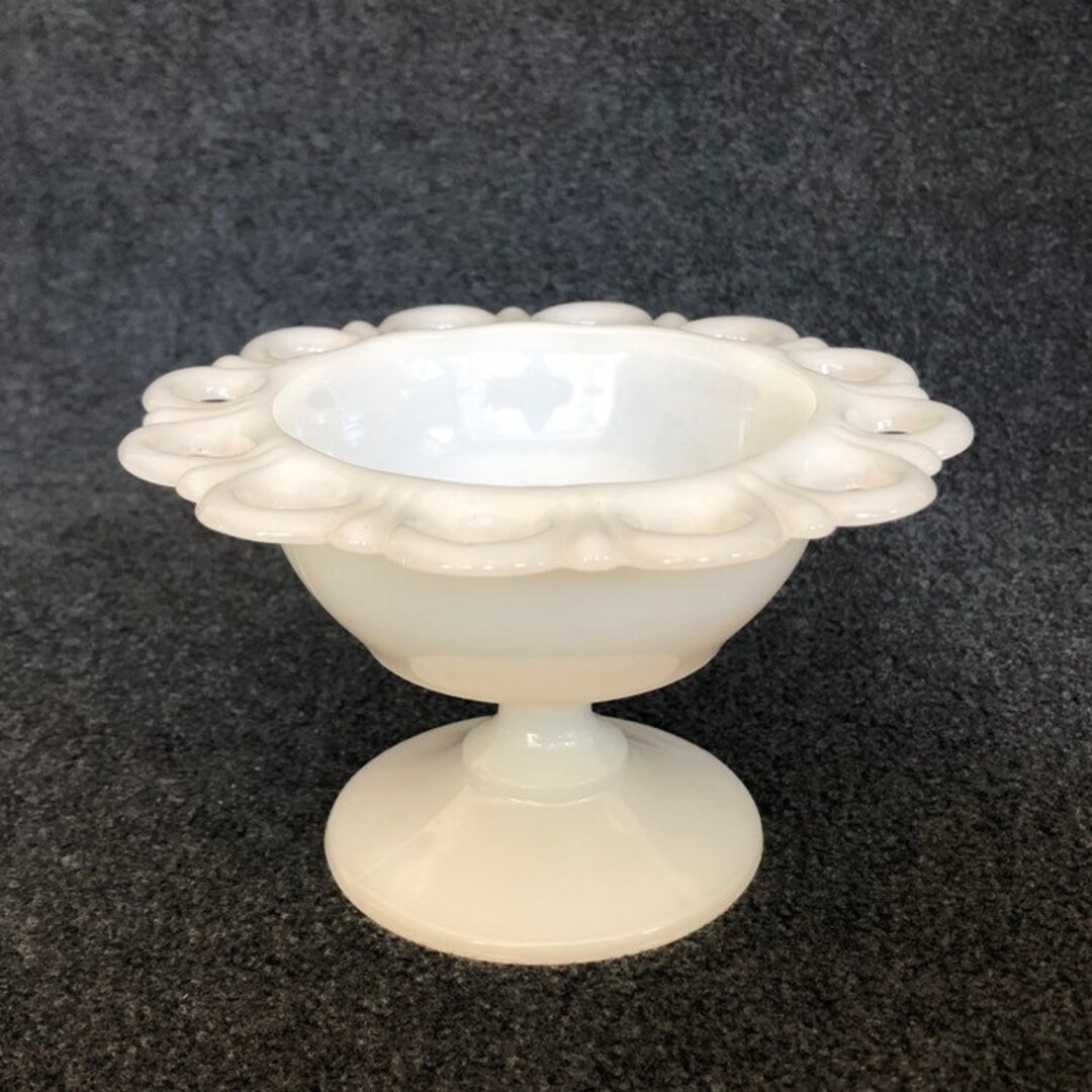 Lovely Old Colony Open Lace Pedestal Footed Milkglass Candy Dish Compote Milk Glass by Anchor Hoc... | Etsy (US)
