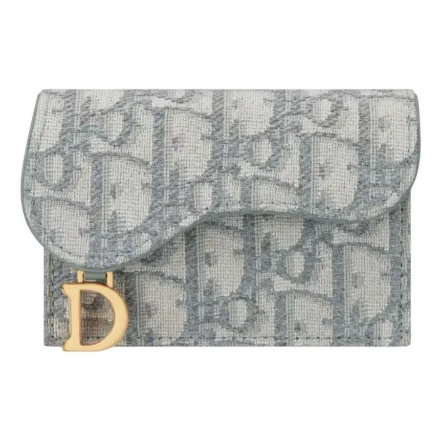 DIOR Saddle Flap Card Holder 'Grey Oblique Jacquard' S5611CTZQ-M932 | KICKS CREW