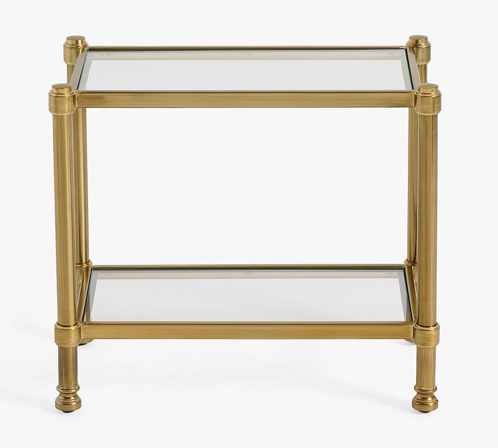 Everson Rectangular Side Table, Antique Brass | Pottery Barn (US)