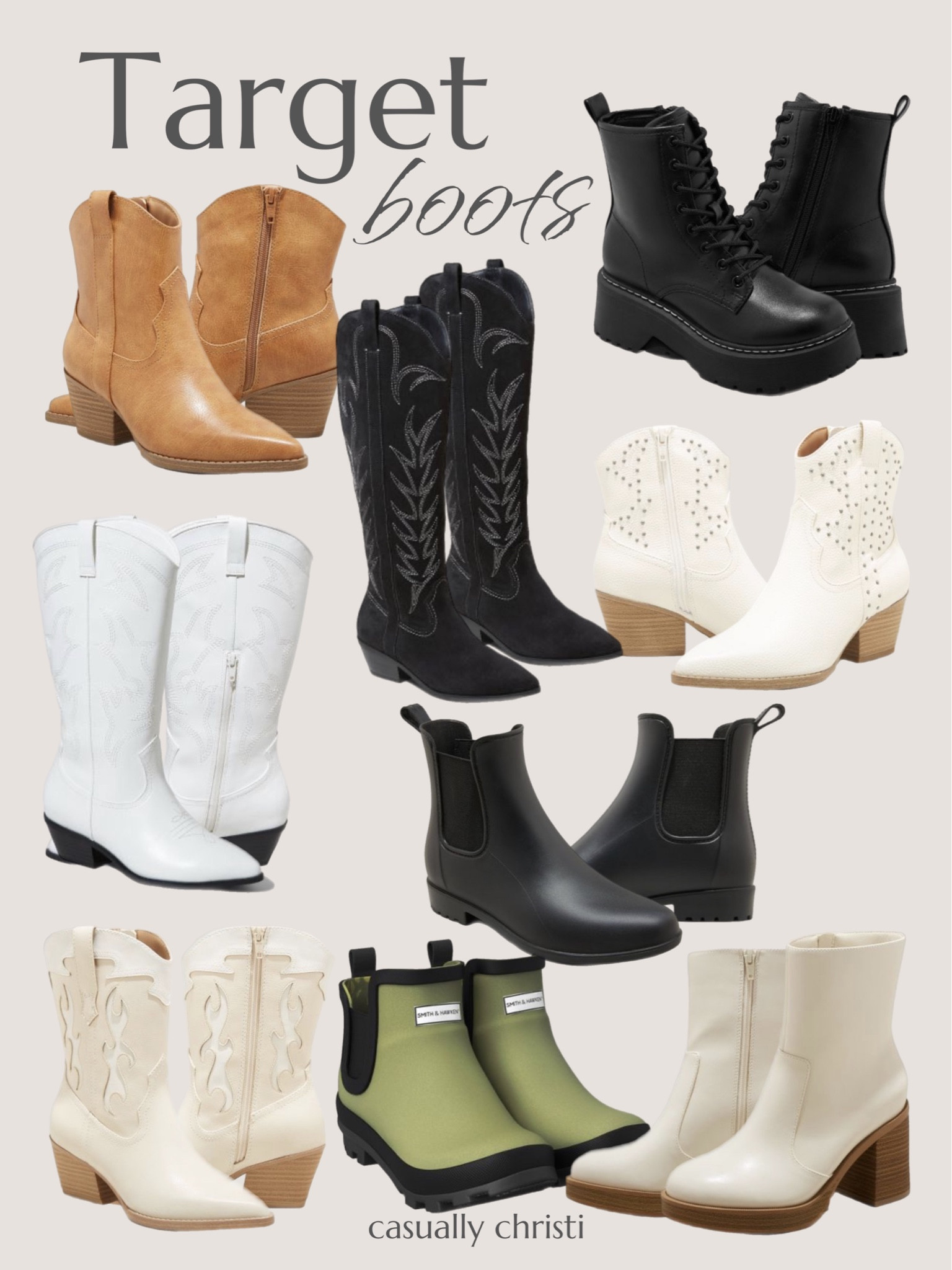 Target boots for a Nashville outfit in so many styles!!!!

Nashville outfit, fall outfit, wedding guest, Halloween, Boots, cowboy boots, cowgirl boots, Teacher Outfits, Work Outfit, Fall outfit, country concert, rain boots, black boots, white boots, cognac boots 

#LTKunder50 #LTKshoecrush #LTKstyletip