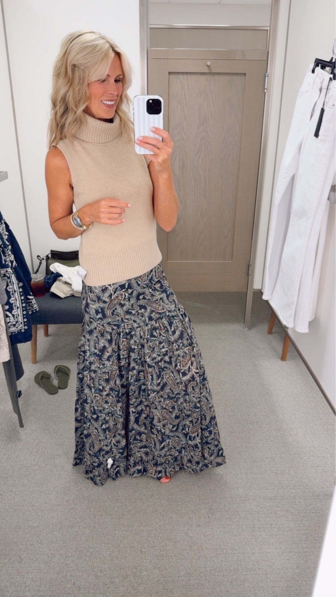 A few pieces I tried on at Nordstrom that I absolutely loved. 🤍 This sleeveless knit is such a great transition piece into fall, and this skirt is even prettier in person.

fall outfit, transitional style, neutral outfit, sleeveless sweater, knit top, paisley skirt, Nordstrom finds, elevated everyday style, classic fashion, feminine outfit, chic style, LTK outfit, fall fashion inspiration

#LTKootd #LTKmomlife #LTKSeasonal