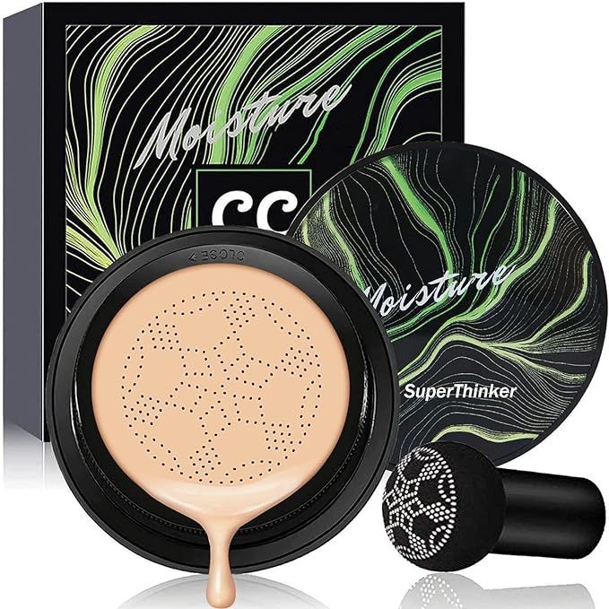 SuperThinker Air Cushion CC Cream Mushroom Head Foundation, Moisturizing BB Cream Makeup Long Las... | Amazon (US)