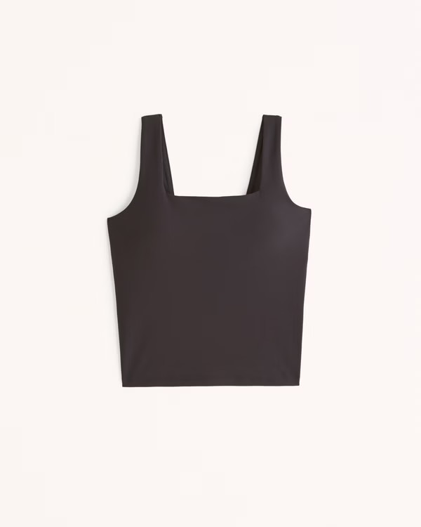 YPB sculptLUX Waist-Length Squareneck Slim Tank | Abercrombie & Fitch (US)