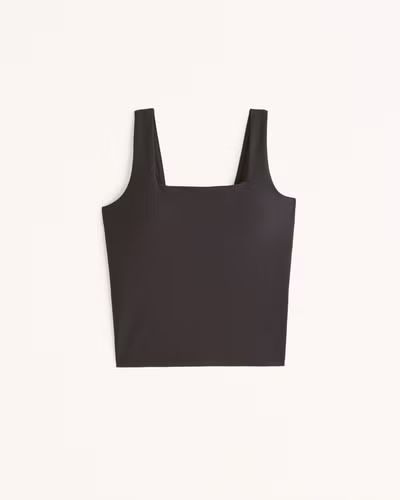 YPB sculptLUX Waist-Length Squareneck Slim Tank | Abercrombie & Fitch (US)