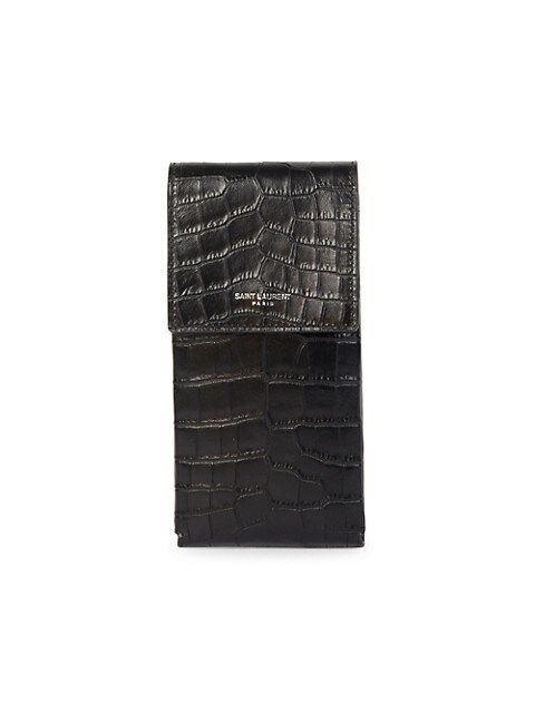 Croc-Embossed Leather Phone Holder | Saks Fifth Avenue
