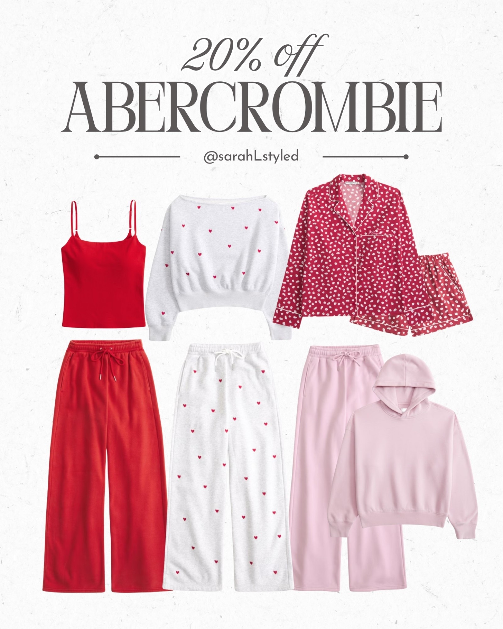Abercrombie loungewear is 20% off with code AF20 🤍 perfect for a cozy Valentine’s! 

Abercrombie sale, Abercrombie loungewear, Valentine’s Day pajamas, heart print lounge set, cozy matching set, red loungewear set, pink lounge set, women’s pajama set, cute Valentine pajamas, soft lounge pants, cropped sweatshirt set, comfy at home outfit, Valentine’s outfit ideas, winter loungewear, cozy girl aesthetic

#LTKPetite #LTKSaleAlert #LTKValentine