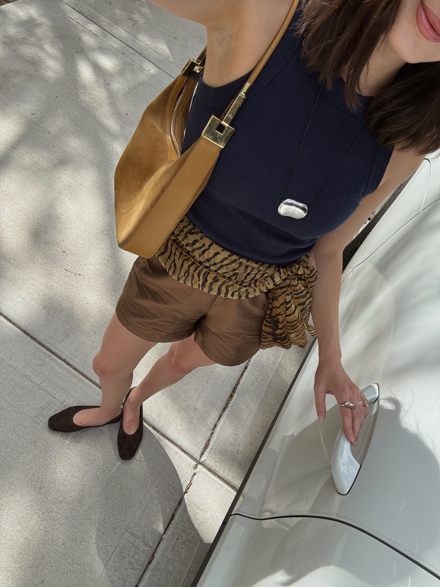 FAVORITE TANKS EVER!!!! i’m wearing a size small 

i made my silk shorts! “the staple shorts” sewing pattern by haley ivers

bag is vintage gucci and scarf is thrifted

#earlyfalloutfit #ootd #navytank #oldnavy #gucci #heavenmayhem #madewell

#LTKootd