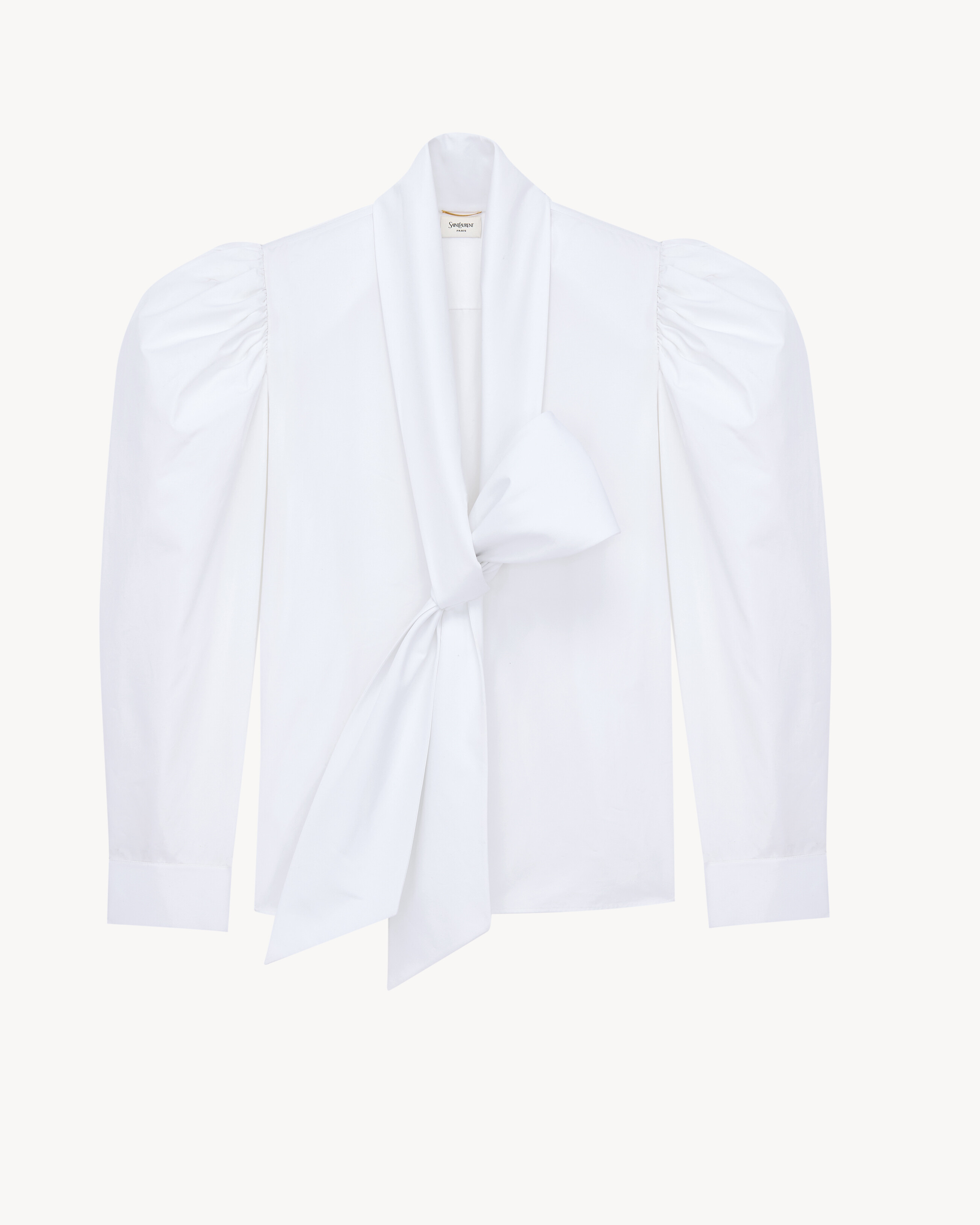balloon-sleeve blouse in cotton poplin | Saint Laurent Inc. (Global)