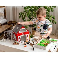 Diy Wooden Farm, Kids Birthday Gift, Pretend Game Toys, Plywood Assembly Toy Barn | Etsy (US)