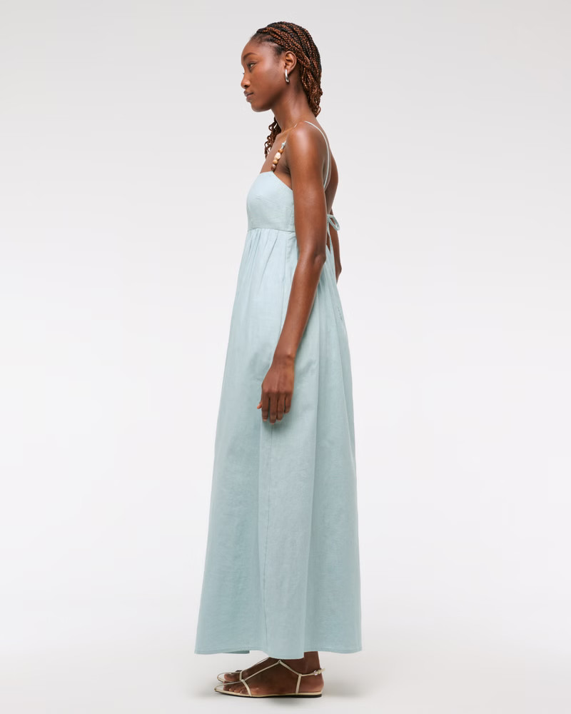 Tie-Back Babydoll Maxi Dress | Abercrombie & Fitch (US)