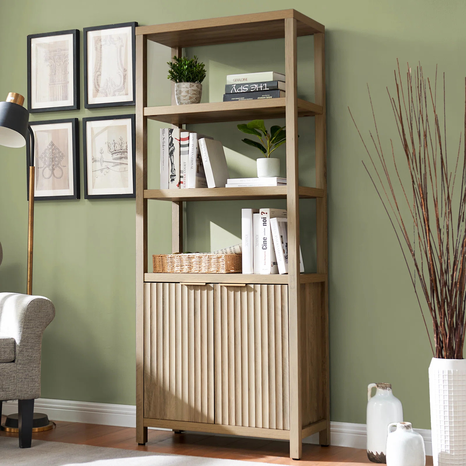 Latitude Run\u00ae Nicolee 71'' H Storage Bookcase & Reviews | Wayfair North America