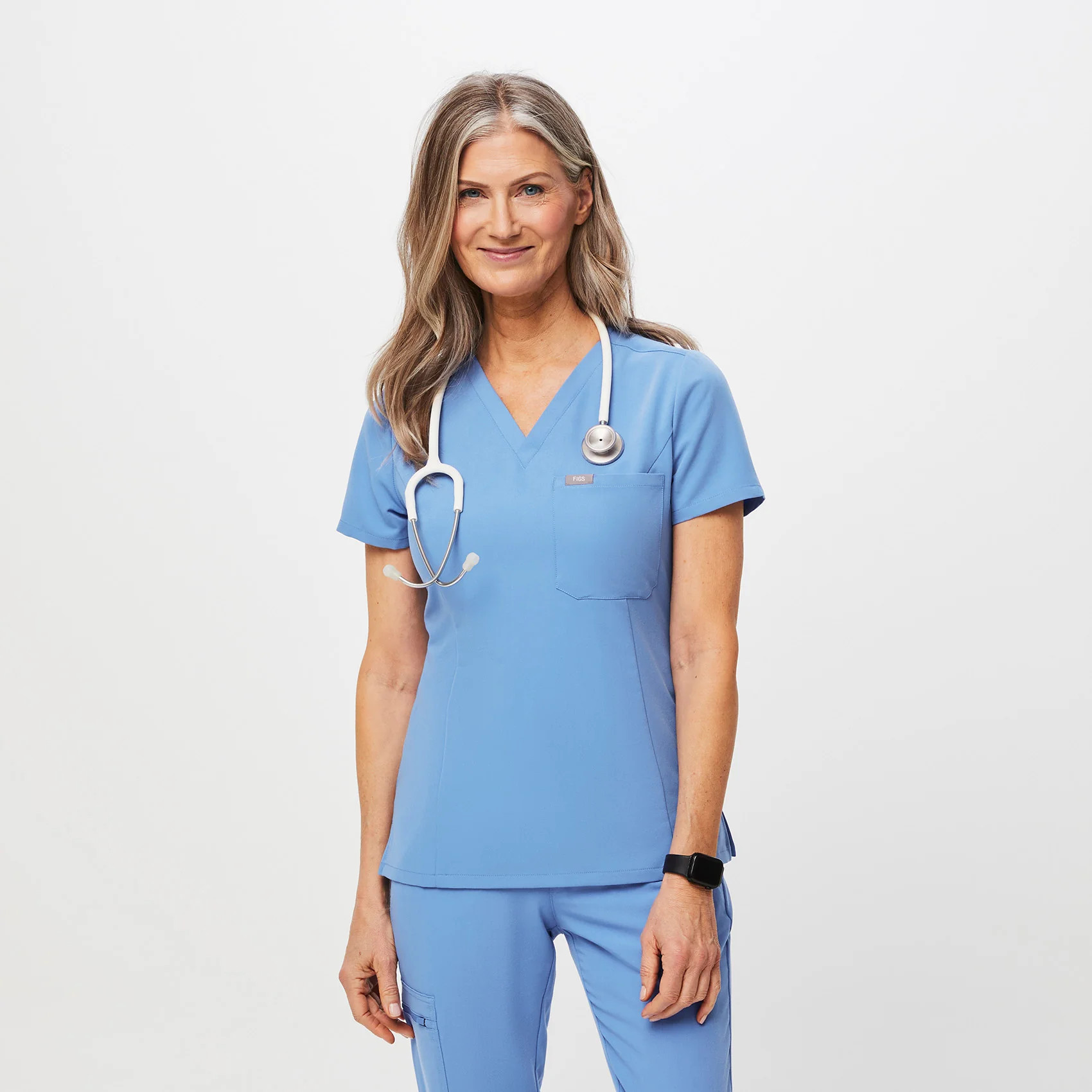 Women’s Slim Catarina One-Pocket Scrub Top™ - Ceil Blue · FIGS | FIGS