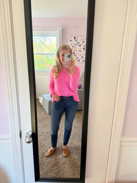 Preppy fall outfit of the day. 

Fall style, fall outfit, preppy outfit, preppy, preppy style, preppy outfit, J.Crew, J.Crew Factory, sweater, pink sweater, polo sweater, classic style, casual style, loafers, Eastland shoes 

#LTKSeasonal #LTKstyletip #LTKfindsunder100