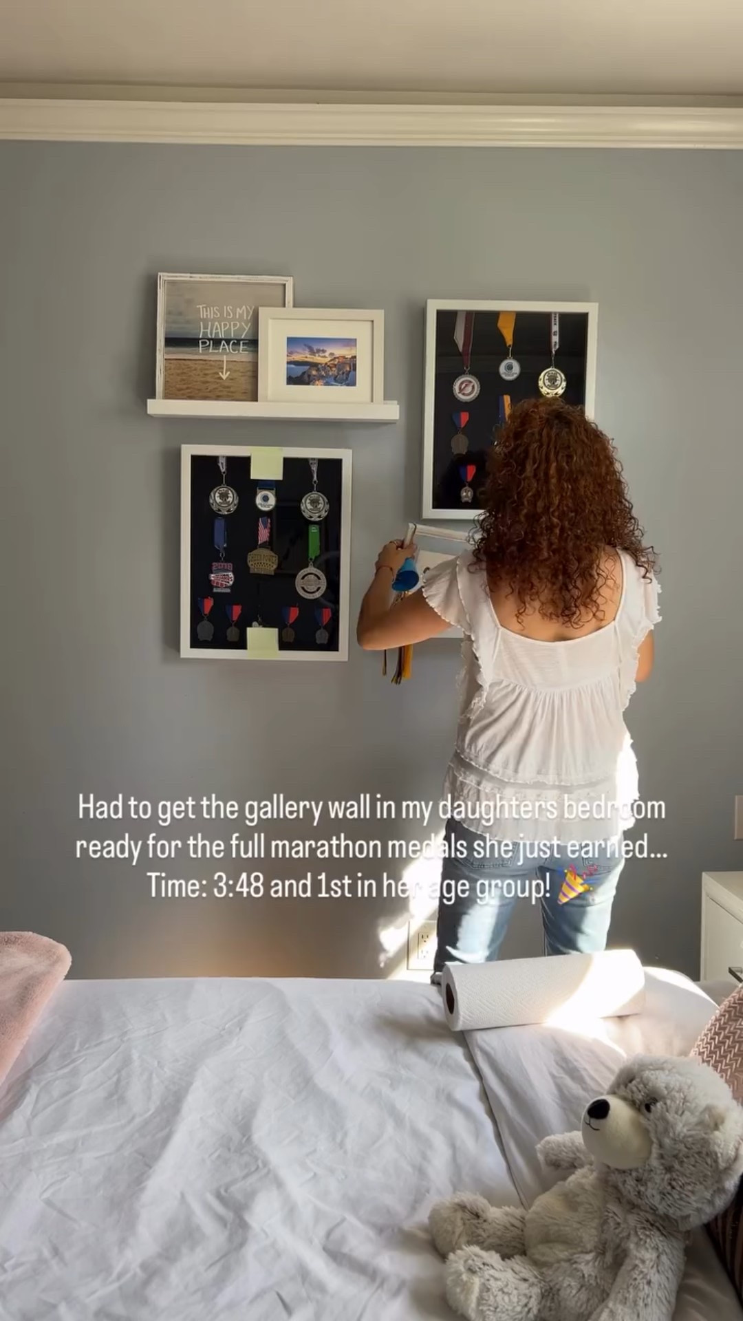 Probably should wait to update the bedroom gallery wall until after she finishes @hyroxworld but super proud of her marathon time of 3:48:49 and 1st in her age group! 

#bedroomdecor #viral #viralreels❤️ #gallerywallinspo #gallerywallideas #gallerywall #marathon #girlsbedroomdecor

#LTKHome #LTKOver40 #LTKStyleTip