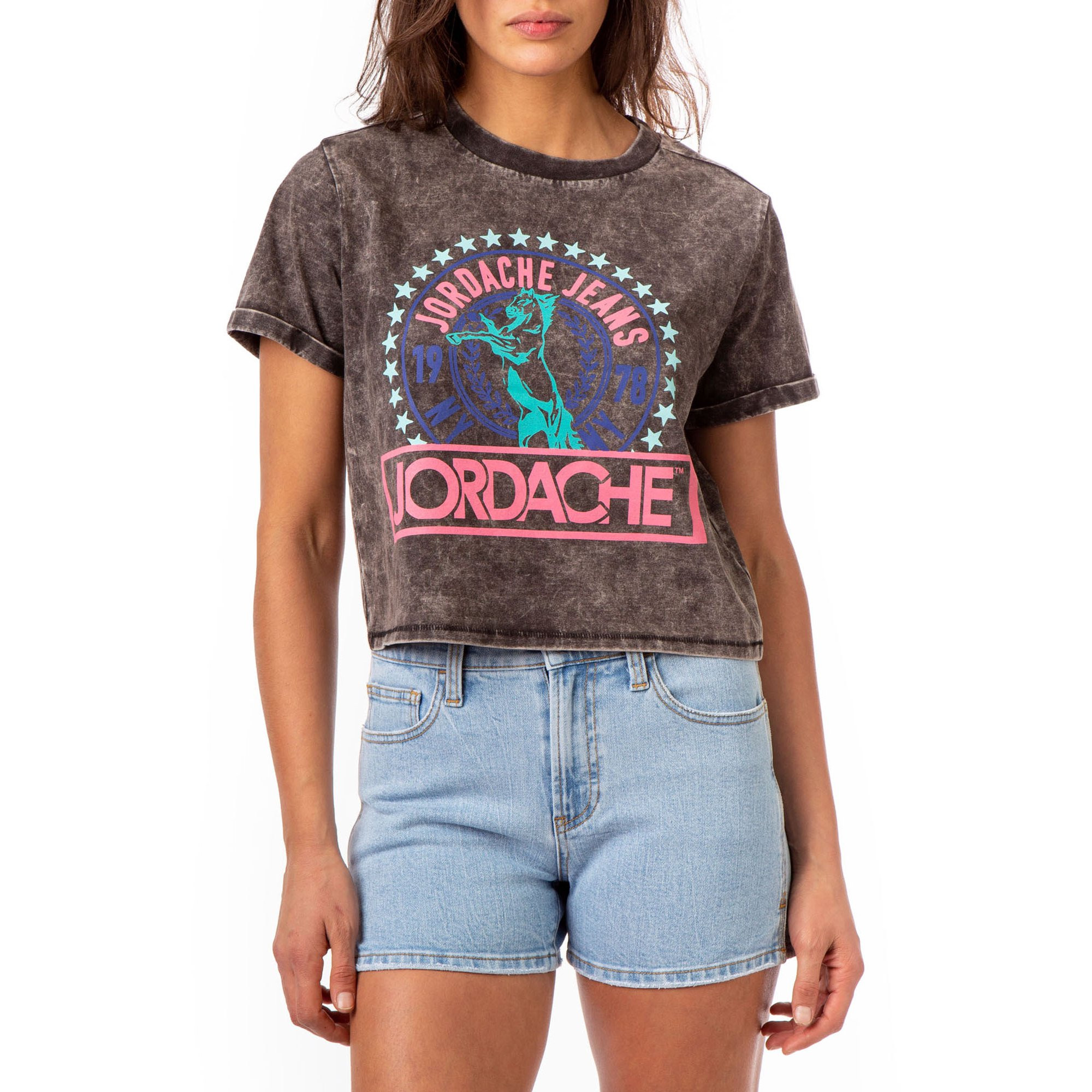 Jordache Vintage Cassie Crop Tee Women's | Walmart (US)