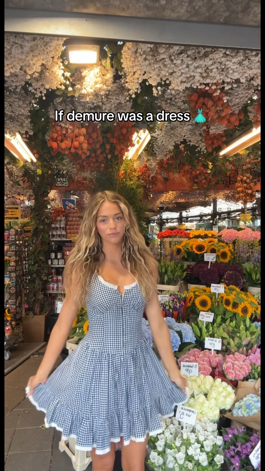 In my demure era 😌
.
.
.

#summerdress #demure #mindful #cutsie #dress #bluedress #flowermarket #era #ootd #demureoutfit #amsterdam 

#LTKStyleTip #LTKVideo #LTKTravel